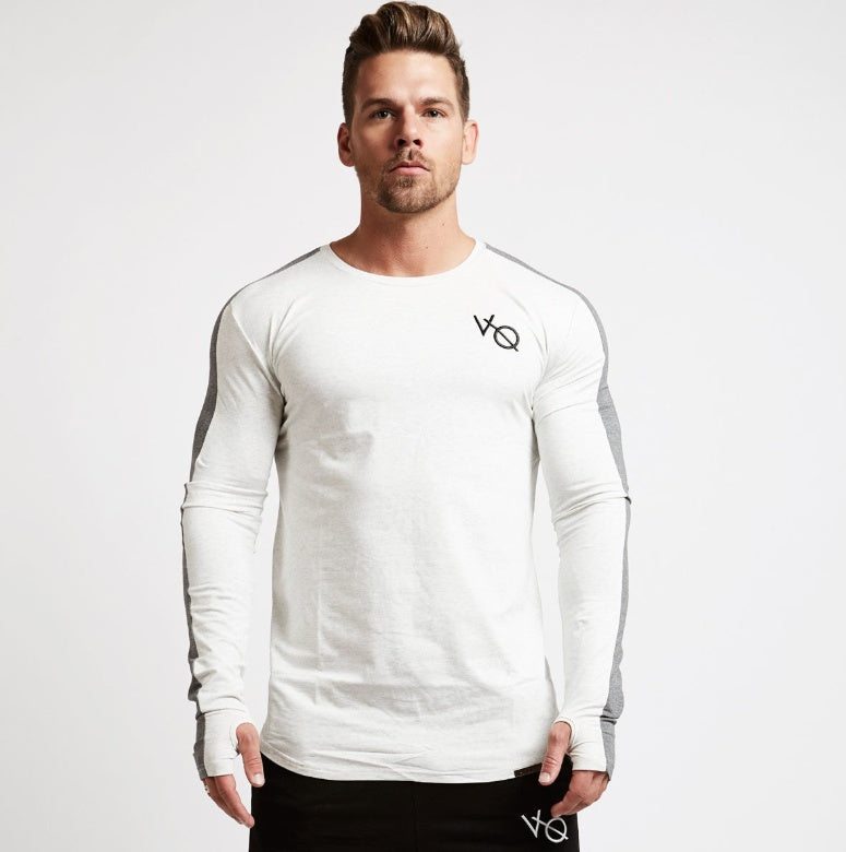Brand Men fashion t shirt Slim shirts male Tops Leisure Bodybuilding Long Sleeve