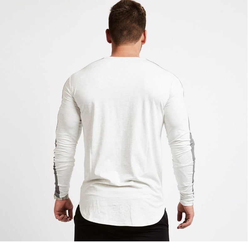Brand Men fashion t shirt Slim shirts male Tops Leisure Bodybuilding Long Sleeve