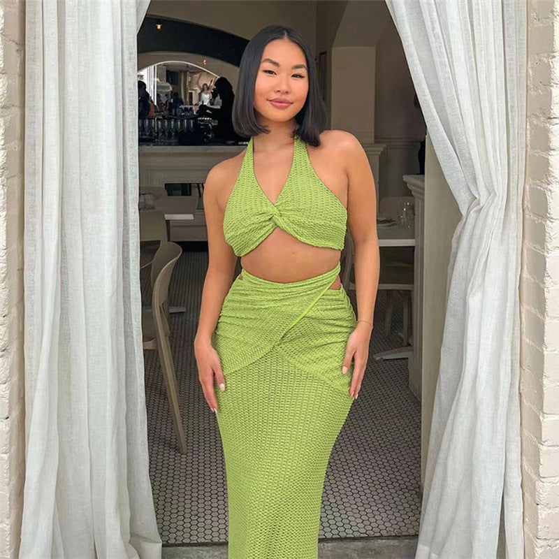 Women's Clothing Fashion Halter Backless Slim Fit Hip-wrapped Skirt Suit Women